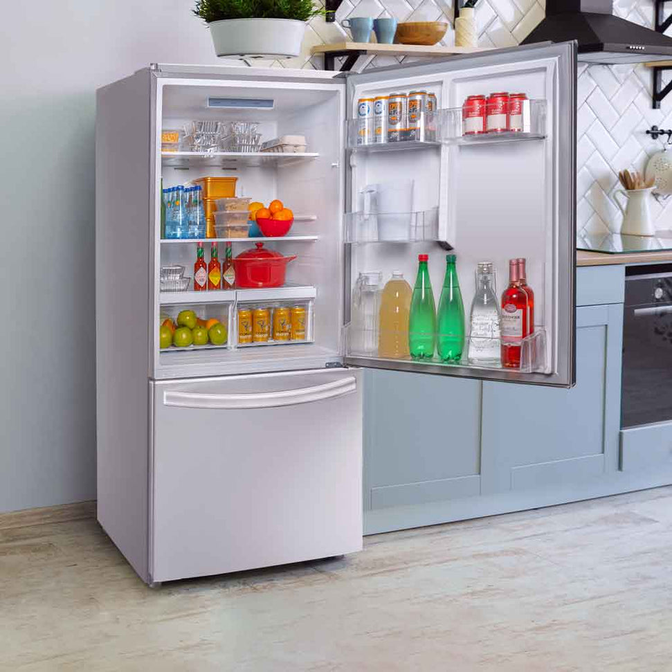 Danby - Designer 18.7 cu.ft. Bottom Mount Apartment Size Fridge in Stainless Steel - DBM187E1SSDB