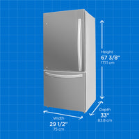 Danby - Designer 18.7 cu.ft. Bottom Mount Apartment Size Fridge in Stainless Steel - DBM187E1SSDB