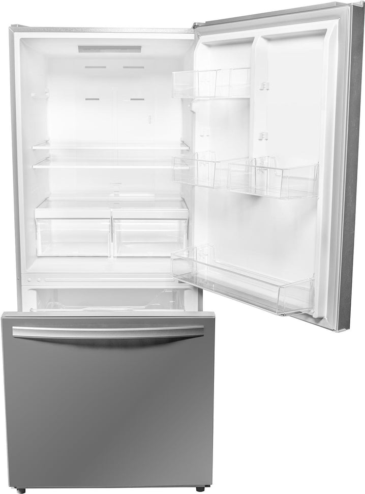 Danby - Designer 18.7 cu.ft. Bottom Mount Apartment Size Fridge in Stainless Steel - DBM187E1SSDB