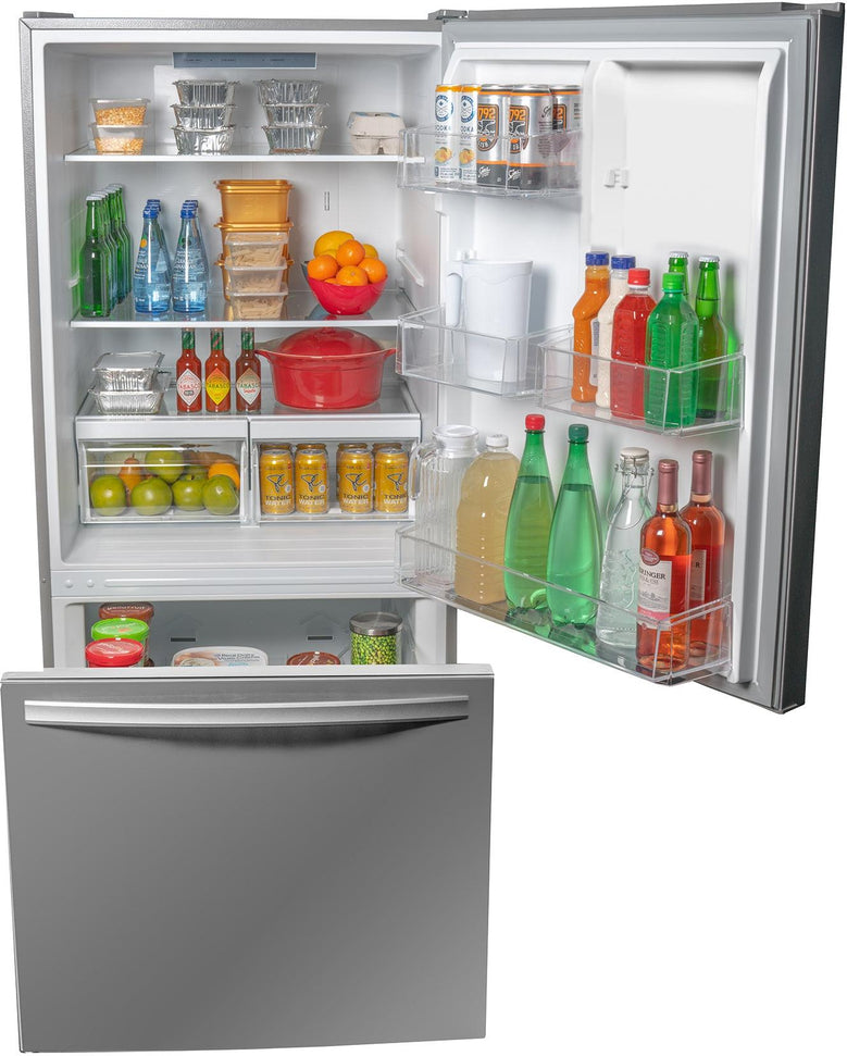 Danby - Designer 18.7 cu.ft. Bottom Mount Apartment Size Fridge in Stainless Steel - DBM187E1SSDB