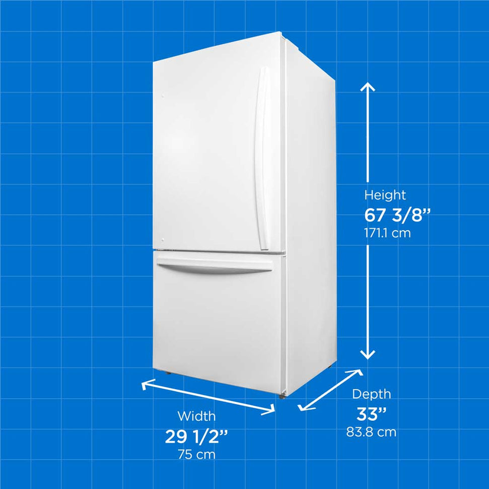 Danby - Designer 18.7 cu.ft. Bottom Mount Apartment Size Fridge in White - DBM187E1WDB