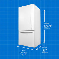 Danby - Designer 18.7 cu.ft. Bottom Mount Apartment Size Fridge in White - DBM187E1WDB