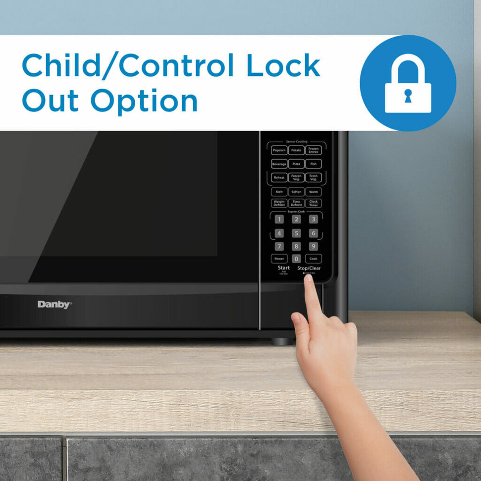 Danby - Designer 1.4 cu. ft. Sensor (Cooking) Black Microwave - DDMW01440BG1