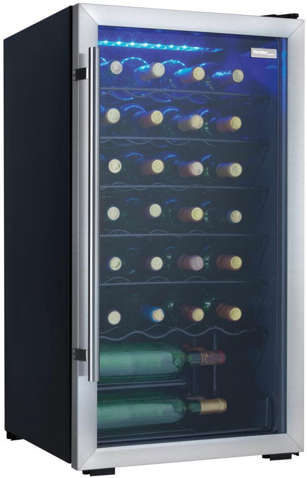 Danby - Designer 30 Bottle Free-Standing Stainless Steel Wine Cooler - DWC310BLSDD