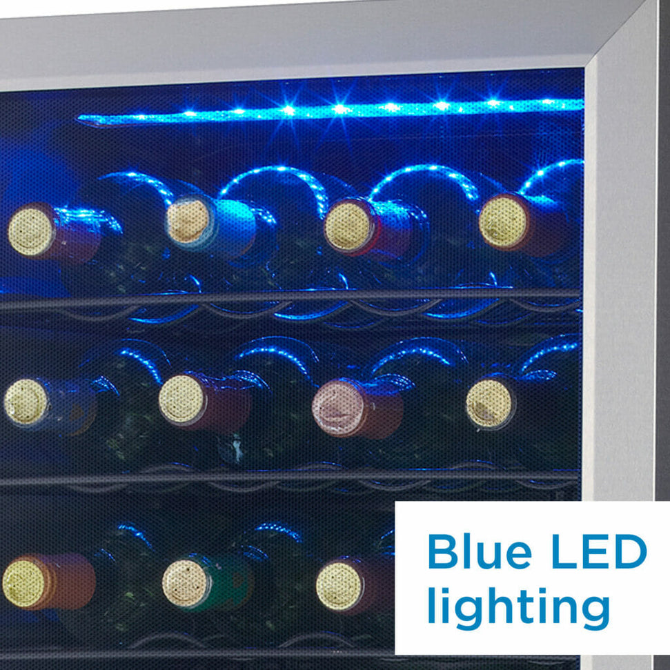 Danby - Designer 30 Bottle Free-Standing Stainless Steel Wine Cooler - DWC310BLSDD