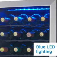 Danby - Designer 30 Bottle Free-Standing Stainless Steel Wine Cooler - DWC310BLSDD