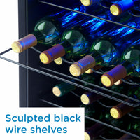 Danby - Designer 30 Bottle Free-Standing Stainless Steel Wine Cooler - DWC310BLSDD