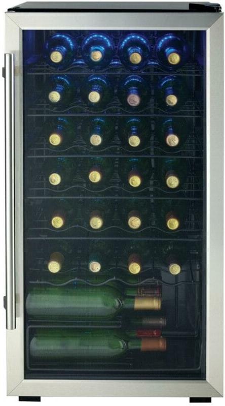 Danby - Designer 30 Bottle Free-Standing Stainless Steel Wine Cooler - DWC310BLSDD