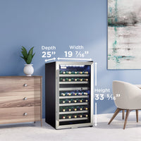 Danby - Designer 38 Bottle Free-Standing Black & Stainless Steel Wine Cooler - DWC114BLSDD