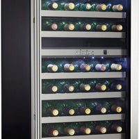 Danby - Designer 38 Bottle Free-Standing Black & Stainless Steel Wine Cooler - DWC114BLSDD