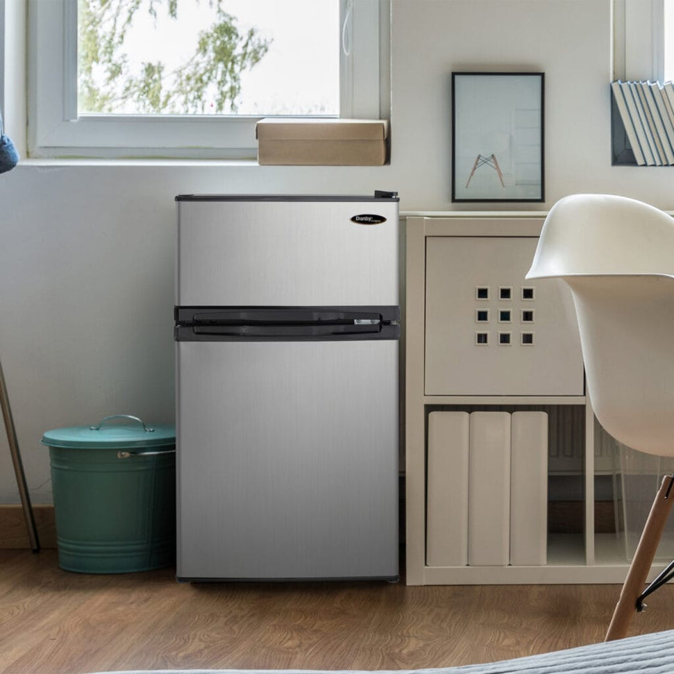 Danby - Designer 3.1 cu. ft. 2-Door Stainless Steel Compact Fridge - DCR031B1BSLDD