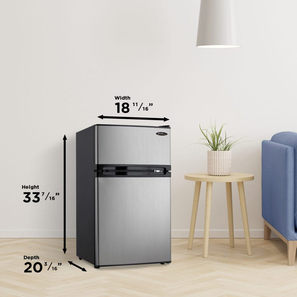 Danby - Designer 3.1 cu. ft. 2-Door Stainless Steel Compact Fridge - DCR031B1BSLDD