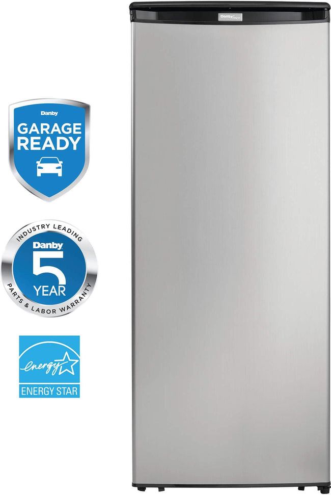 Danby - Designer 8.5 cu. ft. Upright Freezer in Stainless Steel - DUFM085A4BSLDD