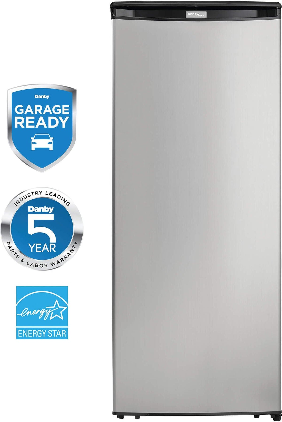 Danby - Designer 8.5 cu. ft. Upright Freezer in Stainless Steel - DUFM085A4BSLDD