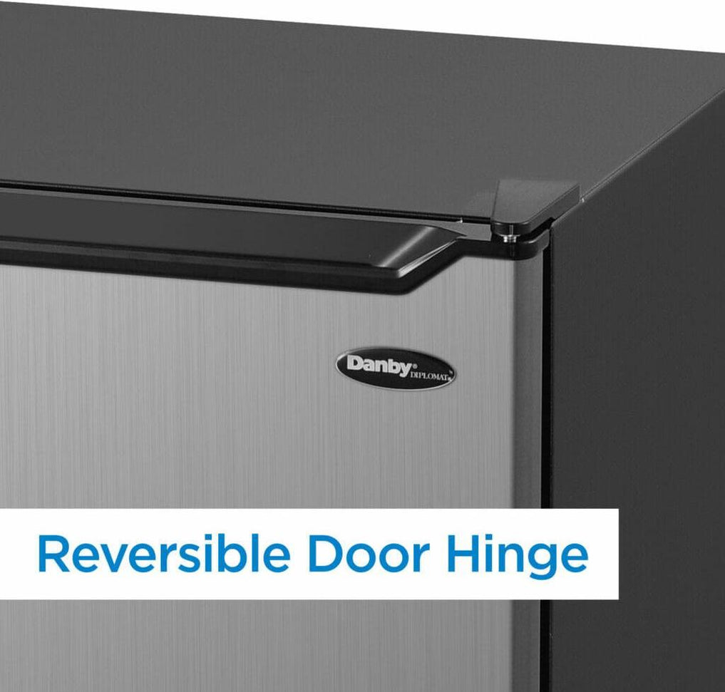 Danby - Diplomat 3.2 cu. ft. Stainless Steel Look Compact Refrigerator - DCR033B2SLM