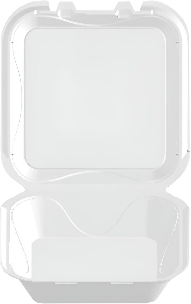 Darnel - 10.25 x 10" x 3.25 White Foam Extra Large Hinged Container, 200/Cs - DU407101