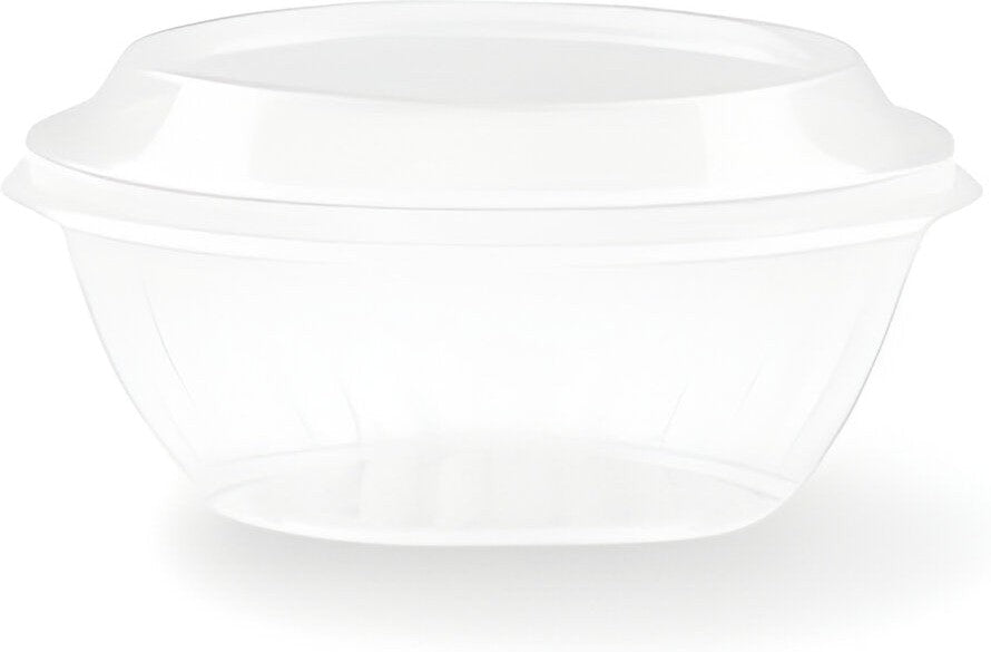 Darnel - 64 Oz Clear Plastic Bowl with Lid Combo, 100/cs - D776400SP