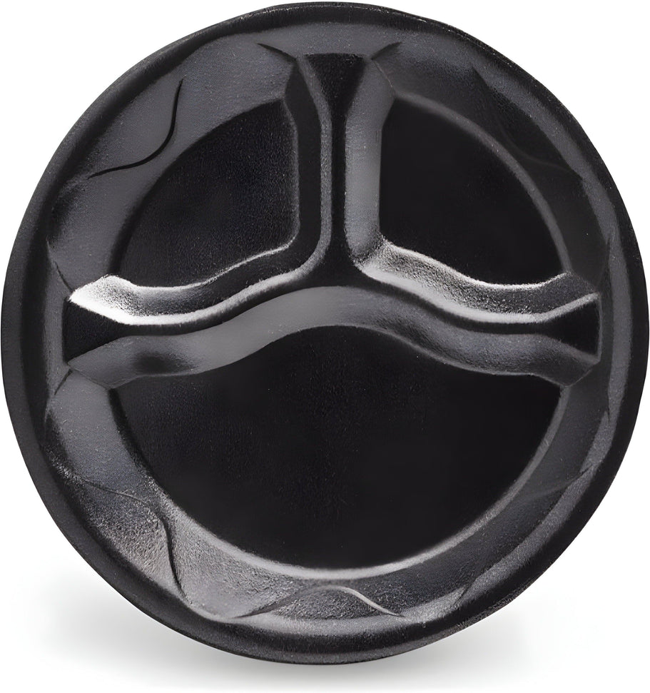 Darnel - 9" Black Foam 3 Compartment Plates, 500/Cs - DU5009399