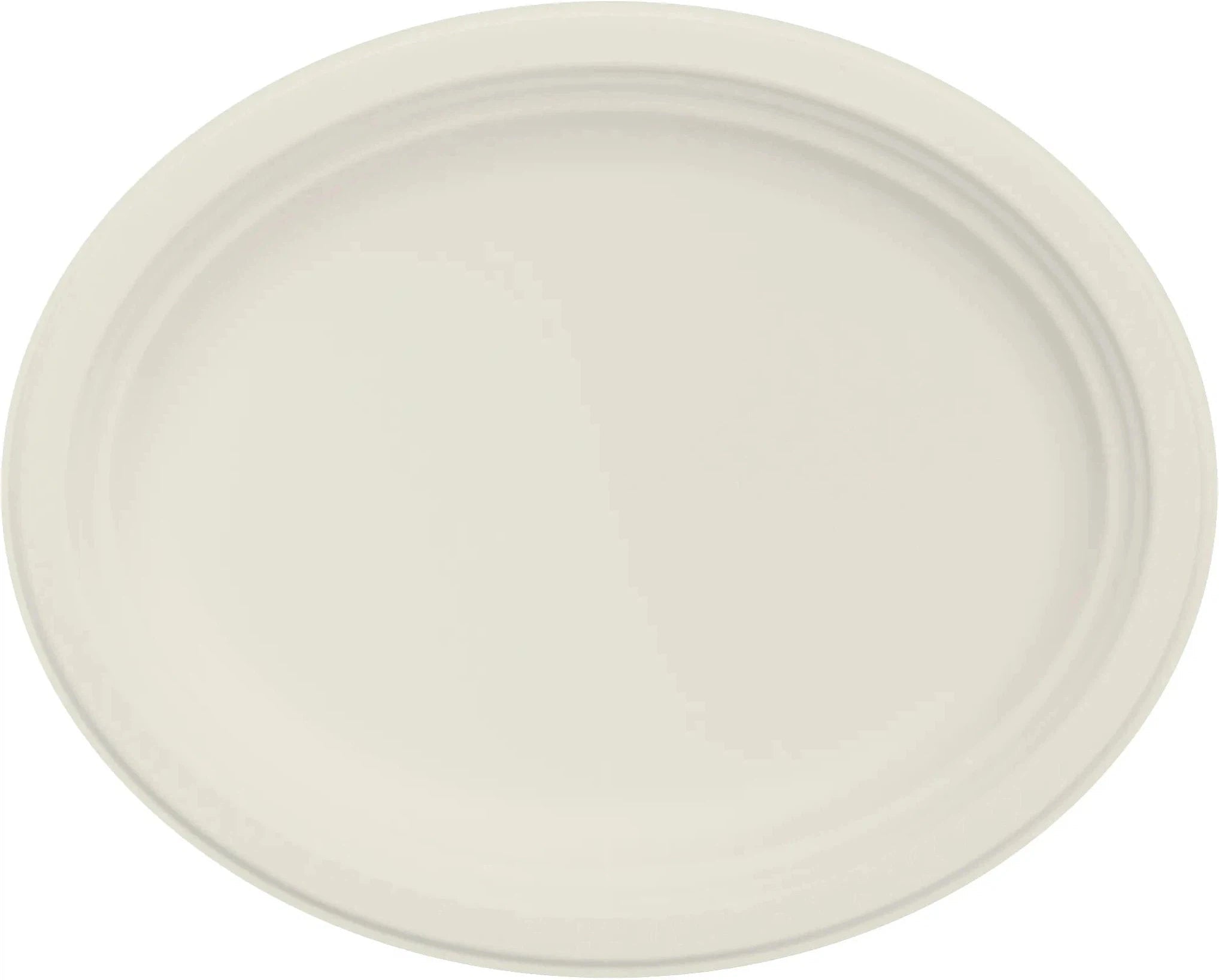 Dart - 12" Ivory Bare Solo Eco-Forward Bagasse Oval Platter Plates, 500/Cs - 12PLRSC1