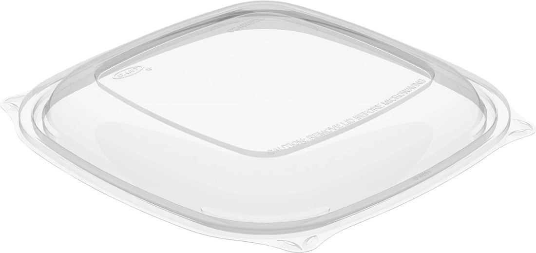 Dart - 24-64 Oz Clear PET Plastic Large Square Presentabowl Lid, 252/Cs - C2464BDL