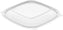 Dart - 24-64 Oz Clear PET Plastic Large Square Presentabowl Lid, 252/Cs - C2464BDL