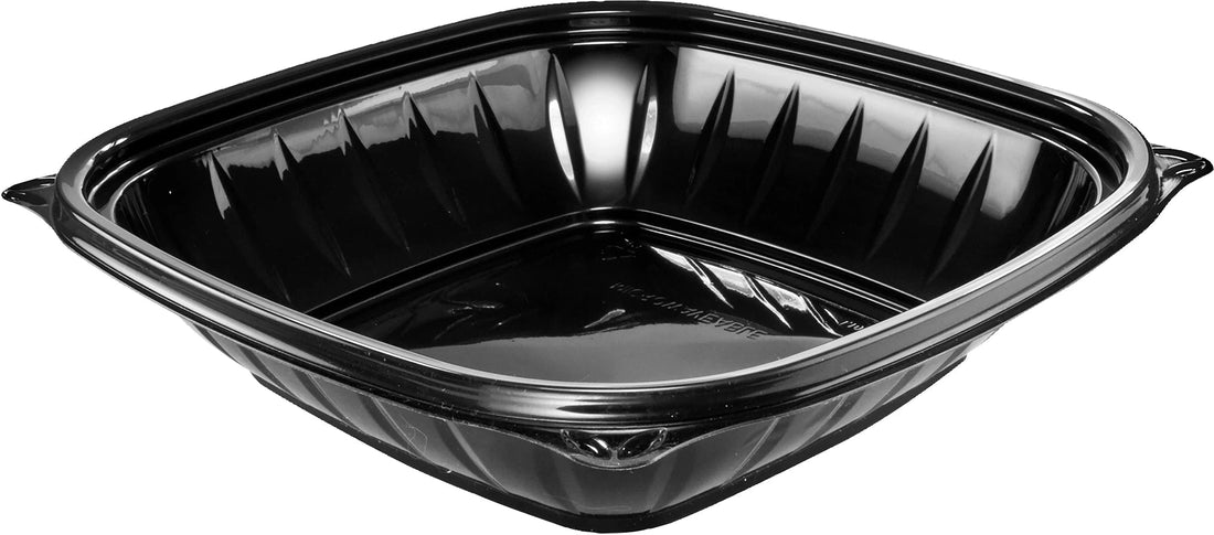 Dart - 32 Oz Black PET Plastic Square Bowl, 252/Cs - B32SB