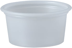 Dart - 3/4 Oz Solo Souffles Translucent Squat Plastic Portion Cups, 250/Cs - P075SN