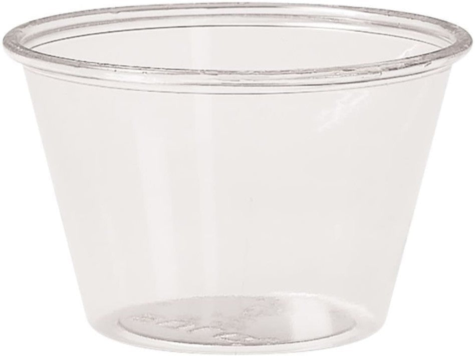 Dart - 4 Oz Solo Ultra Clear Souffles Plastic Portion Cups, 2500/Cs - T400-0090