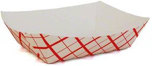 Dart - 5 lb Red Plaid Paper Food Tray, 500/cs - NFT5-1011
