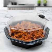 Dart - 6" Creative Carry outs Octa-View 18 Oz Plastic Hinged Container, 200/Cs - 862044-AP94