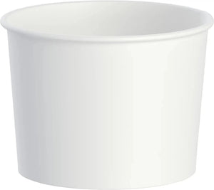 Dart - 8 Oz Paper White Container, 250/Cs - Z24WL