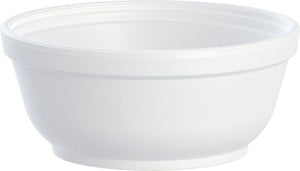 Dart - 8 Oz White Foam Bowls, 1000 Per Case - 8B20