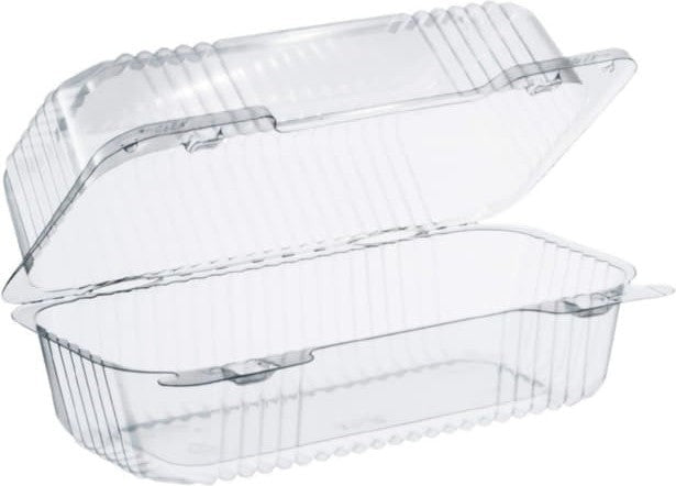 Dart - 8" x 4" Clear Small OPS Plastic High Dome Hinged Lid Container, 250/Cs - C19UT1