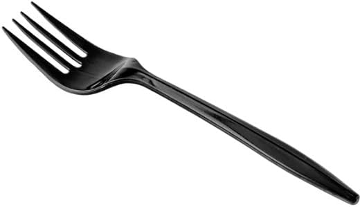 Dart - Black Plastic Forks Cutlery, 1000/Cs - 10008