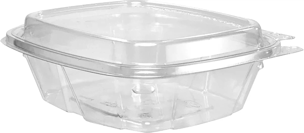Dart - ClearPac 5.5" x 4.9" x 1.9" SafeSeal 8 Oz Clear Dome Tamper-Resistant, Tamper-Evident Plastic Containers, 200/cs - CH8DED