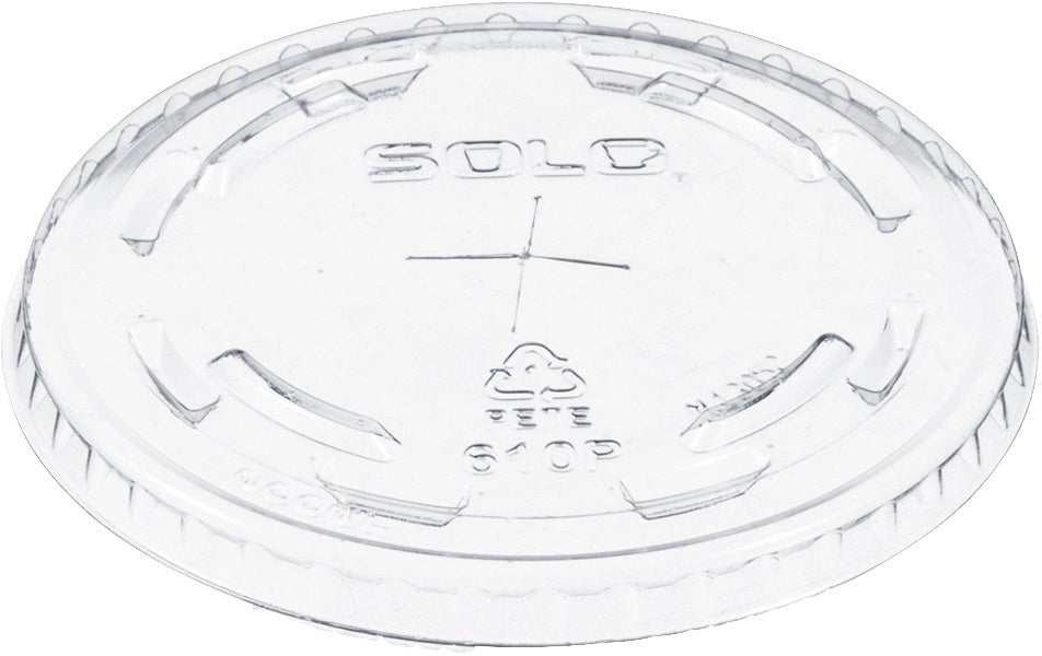 Dart Container - 10 Oz Clear Flat Lid Straw Slot fist Cold Plastic Cups, 1000/cs - 610TS