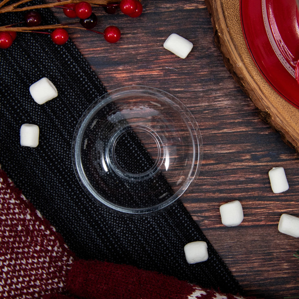 Dart Container - 12 Oz Clear Dome Lid 1" Hole fits Plastic Cups, 1000/Cs - DL140N (Special Order Item)