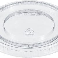 Dart Container - 12 Oz Clear Flat Lid Straw Slot fits Plastic Cups, 2500/Cs - 640TP (Special Order Item)