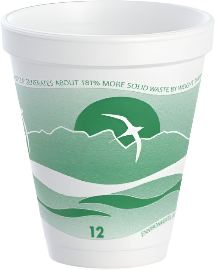 Dart Container - 12 Oz J Cup Horizon Print Foam Cups, 1000 Per Case - 12J16H