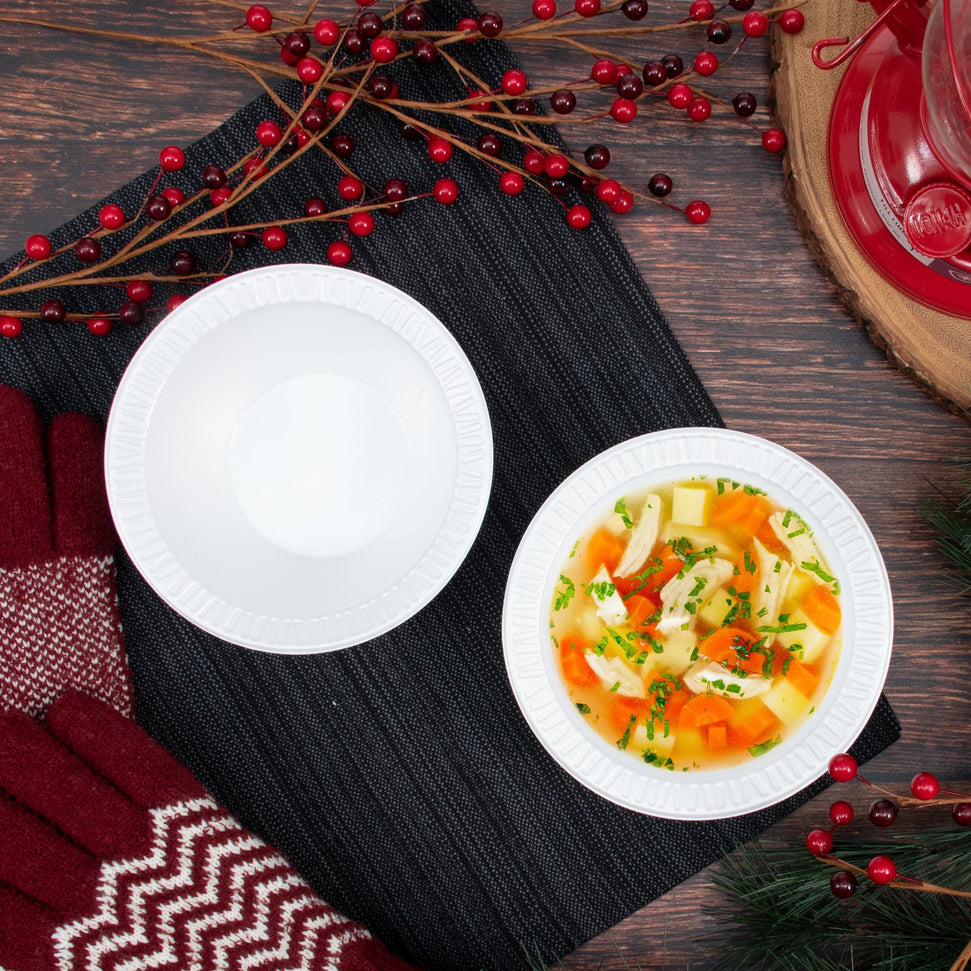 Dart Container - 12 Oz White Foam Bowls, 1000 Per Case - 12BWWC