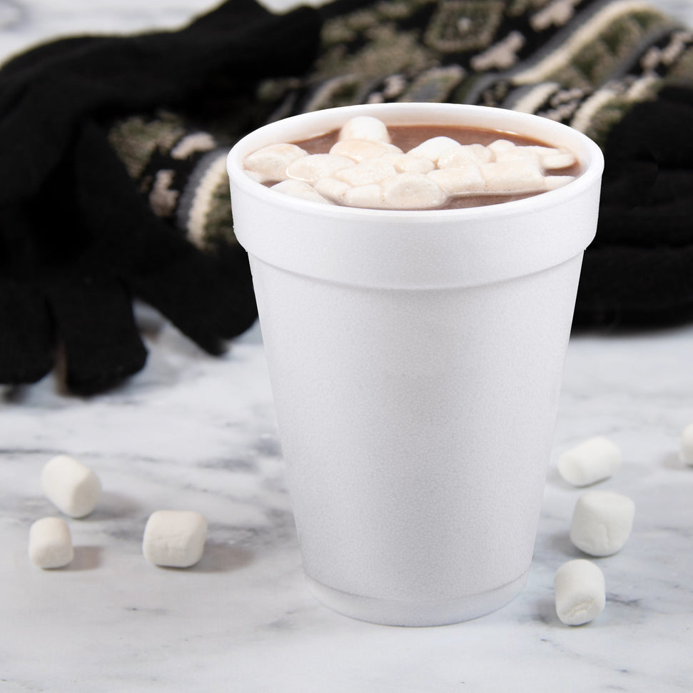 Dart Container - 14 Oz White EPS Squat Foam J Cups, 1000/Cs - 14J16 (Special Order Item)