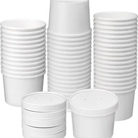 Dart Container - 16 Oz White Paper Container Combo, Pack of 250 - KHB16A-2050