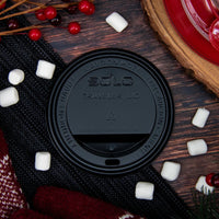 Dart Container - 20-24 Oz Black PS Dome Hot Cup Lid 1000/Cs - TLB20-0001