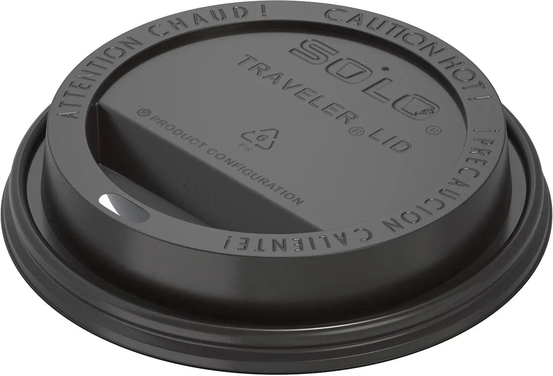 Dart Container - 20-24 Oz Black PS Dome Hot Cup Lid 1000/Cs - TLB20-0001