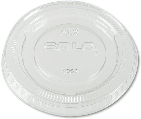 Dart Container - 200 PC Solo Ultra Clear Souffles PET Flat Lid Fits For Plastic Portion Cups, 2500/Cs - PL200N
