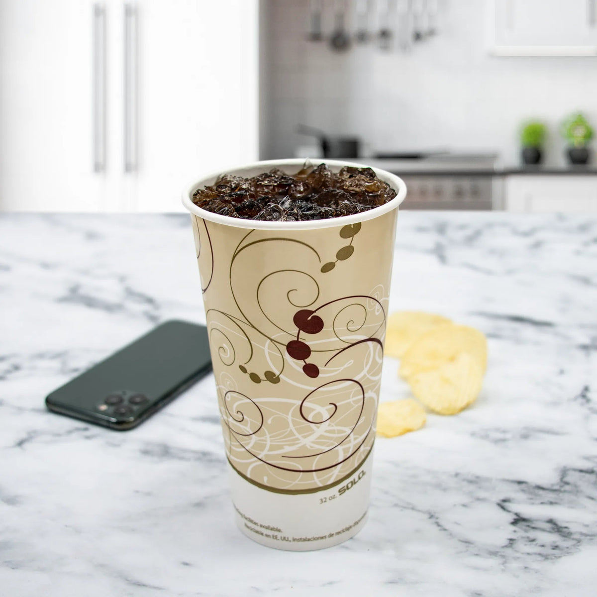Dart Container - 21 Oz Solo Symphony Design Waxed Cold Paper Cups, 1000/Cs - RNP21P-J8000 (Special Order Item)