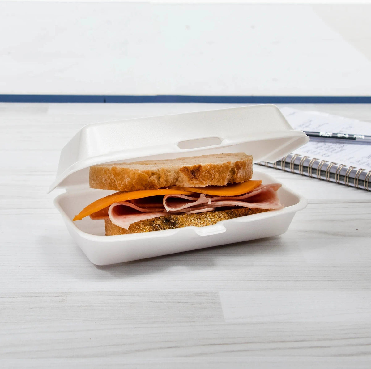 Dart Container - 7.1" x 3.8" x 2.3" White Insulated Hot Dog Foam Hinged Container , 500/Cs - 72HT1