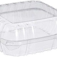 Dart Container - 8.3" x 8.3" x 3" Clear Seal Plastic Hinged Container, 250/Cs - C90PST1