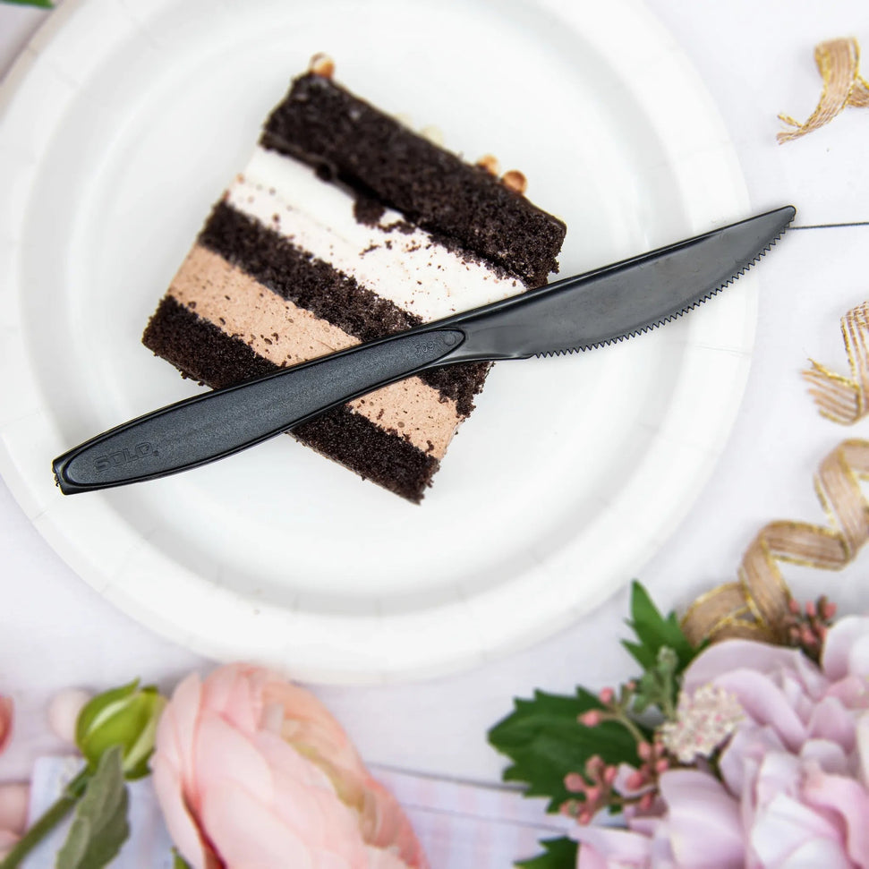 Dart Container - Black Medium Weight Individually Wrapped Cutlery Knife, 1000/Cs - RSK2-0004 (Special Order Item)