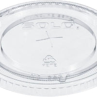 Dart Container - Clear Flat Lid Straw Slot Fits - 24 oz Plastic Cups, 1000/Cs - 626TS